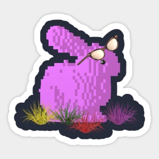 rabbit with glasses Sticker